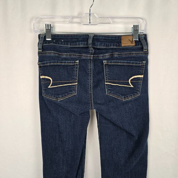 American Eagle Skinny Jeans Women's 0 Super Stretch Blue Dark Wash - Picture 6 of 16